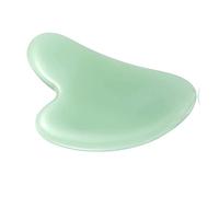 Gua Sha Stone Massage Tool Jade Neck Beauty Slimming Massager for Spa Skin Caring Pain Relief Tool, Face Body Heart Shape (Green 1)