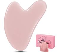 Gua Sha Stones Face Jade Guasha Board Massage Tool Heart Shape Jade for Face, Eyes, Neck for Skin Care, Beauty and Relaxation of Body Muscles (Pink)