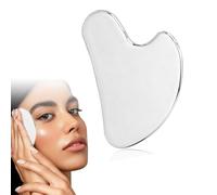 Gua Sha Tool, Stainless Steel Gua Sha Scraping Massage Tool, Heart Shaped Facial Massage Tool, Suitable for Eye, Neck, and Body Swelling Relief, Face-Slimming and Jawline Sculpting(Silver)