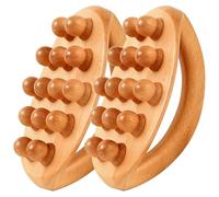 Gua Sha, Wood Massage Tools with Handle 2Pcs 14 Beads Wooden Massage Roller Lymphatic Drainage Massager Tools for Body Shaping, Cellulite Massaging, Gua Sha, Wooden Roller
