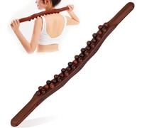Gua Sha Wooden Therapy Stick, 31 Wooden Massage Beads, Wooden Acuppoint Fascia Roller, Massage Stick, Health Massage Sticks, for Lymphatic Drainage, Muscle Relaxation, Massage