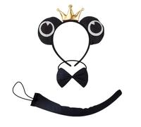 Guaber 2/3Pcs Frogs Costume Accessories Set Ears Headbands Tail Bowtie Set For Halloween Dressing Up Party Cosplay Halloween Cosplay Costume Men Women