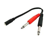 Guaber 20cm/1m/1.5m 3.5mm Female to 2x6.35mm Male Socket Adapter Cable for Phone Mixer