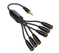 Guaber 3/4/5/6 Way 3.5mm Cable 1 Male to Multiple Female Connectors Extension Cord Wire Line