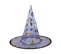Guaber 5Pcs Halloween Witch Hat 33cm High Pointed Wizard Costume Accessories For Women Men Kid Cosplay