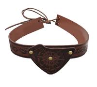 Guaber Antique PU Leather Embossed Eye Headband With Adjustable Strap For Historical Reenactments And Stage Performances Middle Ages Fashion Accessory