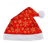 Guaber Carnival Gild Snowflake Pattern Santa Red Color Adult Warm Christmas Hat For Teens Unisex Gift Plush Hats Red Hat Naughty And Nice Hats Bulk