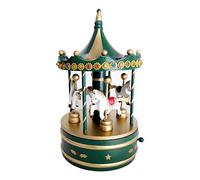 Guaber Carousel Music Boxes Wind Up Wood Horse Roundabout Carousel Musical Box Kid Birthday Christmas Home Decor Music Box Kit