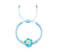 Guaber Colorful Flower Charm Handmade Jewelry Adjustable Woven Cord Handchain Colorful Braided Rope Wristchain Hawaiian Plumeria Rubra