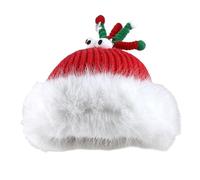 Guaber Cute Christmas Hat For Women Girls Soft Knitted Cap With Antler Festival Costume Noel Winter Warm Plush Knitted Hat