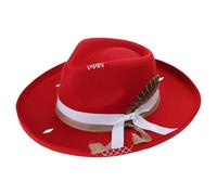 Guaber Distressed Hat For Men Women With Woven Belt Wool Cosplay Costume Blues Caps Stage Show Props Street Photography Hat