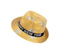 Guaber Elegant Star Patterned LED Light Up Hats For New Year Celebration Feature Flashing Sequins In Black Silver Gold Stackable Party Hats