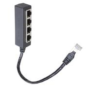 Guaber Ethernet Splitter Cable Adapter, 1 to 4 Port Networking Extension Connector Fast Speed for Home