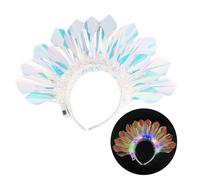 Guaber Fashion Woman Girls Glowing Colorful Film Hair Hoop Hairband Stage Show Halloween Teens Styling Headband Christmas Headbands For Women For Adults For Kids