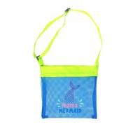 Guaber Folding Meshes Beach Bag Portable Sea Shell Collecting Adjustable Shoulder Strap Kids Sand Toy Organizers Adjustable Shoulder Strap