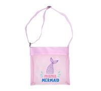 Guaber Folding Meshes Beach Bag Portable Sea Shell Collecting Adjustable Shoulder Strap Kids Sand Toy Organizers Adjustable Shoulder Strap