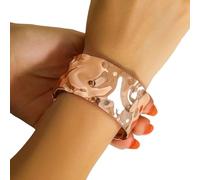 Guaber Hammered Iron Punk Jewelry Geometric V Cut Sturdy Matte Finish Punk Wrist Jewelry For Edgy Street Styles V Shaped Gaps Textured Wristband