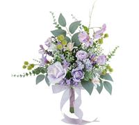 Guaber Hand Tied Blooms Stylish Artificial Flower Bridal Bouquets Flowers Simulated Floral Wedding Arrangement Decorations Natural Looking Flowers