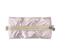 Guaber High Capacity Pen Bag Bowknot Print Pencil Case Metallic Color PU Pouches Portable Organizers Travel Makeup Bag Heart Pattern Pencil Pouches