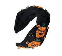 Guaber Jeweled Pumpkin Specter Headband Beaded Headwear For Kids Halloween Stage School Play And Theatrical Shows Pumpkin Headband