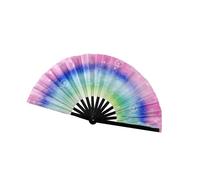 Guaber Large Foldable Bamboos Hand Fan For Raves Party Festivals Discos Fluorescent Reactive Design Music Enthusiasts Festival Accessories