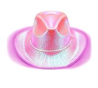 Guaber LED Light-up Cowgirls Hat Bride Wedding Photo Costume Props Outdoor Woman Girl Multi-color Can Choose Illuminated Cowboy