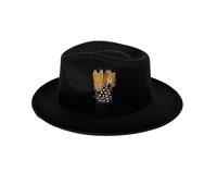 Guaber Lincolns Fedora Hat For Masquerade Party Gentleman JazzHat With Feather Adult Carnival Party Costume Accessories Fedora For Men