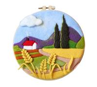 Guaber Linen Fabric Flower Needle Felting Sets with Starter Tool for First Time Craft Enthusiasts Linen Needle Felting Accessories