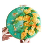 Guaber Linen Fabric Flower Needle Felting Sets with Starter Tool for First Time Craft Enthusiasts Linen Needle Felting Accessories