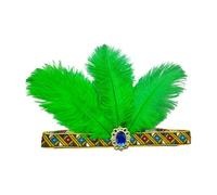 Guaber Mardi Gras HairBand Halloween Headband Headdress For Masquerade Makeup For Party Masquerade Roaring Flapper Cosplay Elastic Feather Bandeau