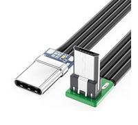 Guaber Short USBC Flat Thin Ribbon FPC Cable USB TypeC 90 Degree to MicroUSB for Data
