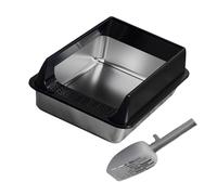 Guaber Stainless Steel Cats Litter Pan Large Tray AntiSplash Odor Control Scratch Container Box For Home Box For Pet Cats