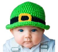 Guaber StPatrick Day Celebration Green Hat For Kid Festival Theme Party Handmade Crochet Top Caps Irish Theme Headwear Green For Party