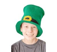 Guaber StPatrick Day Celebration Green Hat For Kid Festival Theme Party Handmade Crochet Top Caps Irish Theme Headwear Green For Party