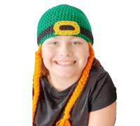 Guaber StPatrick Day Celebration Green Hat For Kid Festival Theme Party Handmade Crochet Top Caps Irish Theme Headwear Green For Party