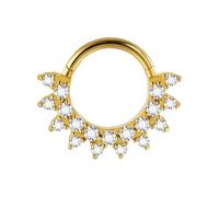 Guaber Stylish Crystal Septum Rings Stainless Steel Nose Jewelry Ear Cartilage Hoop Body Piercing Accessory For Parties Wear Stainless Steel Nose