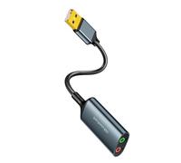Guaber USB 3.5mm Auditory Connector Sound Card For Online Communication Multiple Platform Compatible Microphone USB Connection