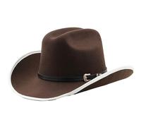 Guaber Wide Brim Flat Top Hat For Adult Vintage Cowboy Knight Cosplay Party Props Fedora ConcertTour Hat For Men