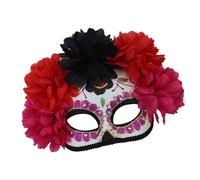 Guaber Women Costume Eyemask Sugar Skull Costume Half Face Colorful Facepiece For Casual Attires Skeleton