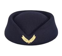 Guaber Women Stewardess Costume Accessories Flight Attendant Hat For Real-Estate Uniform Vintage British Airline Ladies