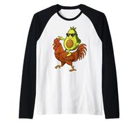 Guac and Gallop (Avocado Riding a Rooster) Raglan Baseball Tee