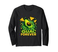 Guac Forever Avocado Guacamole Explosion With Chips Food Art Long Sleeve T-Shirt