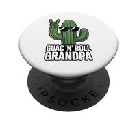 Guac N Roll Grandpa Funny Cool Cactus Tacos PopSockets Adhesive PopGrip
