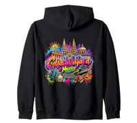 Guadalajara City Mexico Street Art Skyline Souvenir Zip Hoodie