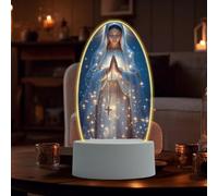 Guadalupe Virgin Prayer Lamp, USB-Powered Religious Lamp with Warm Glow, Mary Prayer Night Light LED Catholic Table Lamps for Religious Women Mom,Blessed Mother Mary Decoración,for Christmas Birthday