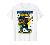 Guadeloupe Flag Dab King Cool Island Style for Boys Kids T-Shirt