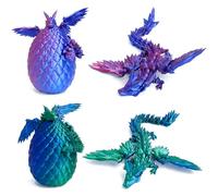 Guador 3D Printed Egg with Dragon, Pack of 2 Mysterious Dragons, Figures Surprise Easter Dragon Eggs, Home Decor (With wings)