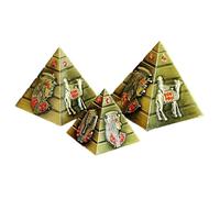 Guador Metal Egyptian Pyramids Figurine, 3Pcs/Set Pyramid Model Egyptian Pyramid Display Statue Ancient Art Building Model Pharaohs Bronze Metal Sculptures Statue Souvenir Gift (Bronze)