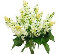 Guagb Artificial Fake Flowers Silk Plastic Plant Arrangement for Home Indoor Outdoor Garden Wedding Table Vase Decorations Faux Snapdragon Flower,3 Bouquets (White)