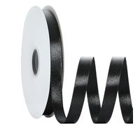 guagchuan Black Satin Ribbon 15.8 MMX 91 m Ribbon Thin Solid Fabric Ribbons for Gift Wrapping Invitation Floral Hair Balloons Craft Sewing Party Wedding Popsicles Decoration Valentine's Day Bouquet